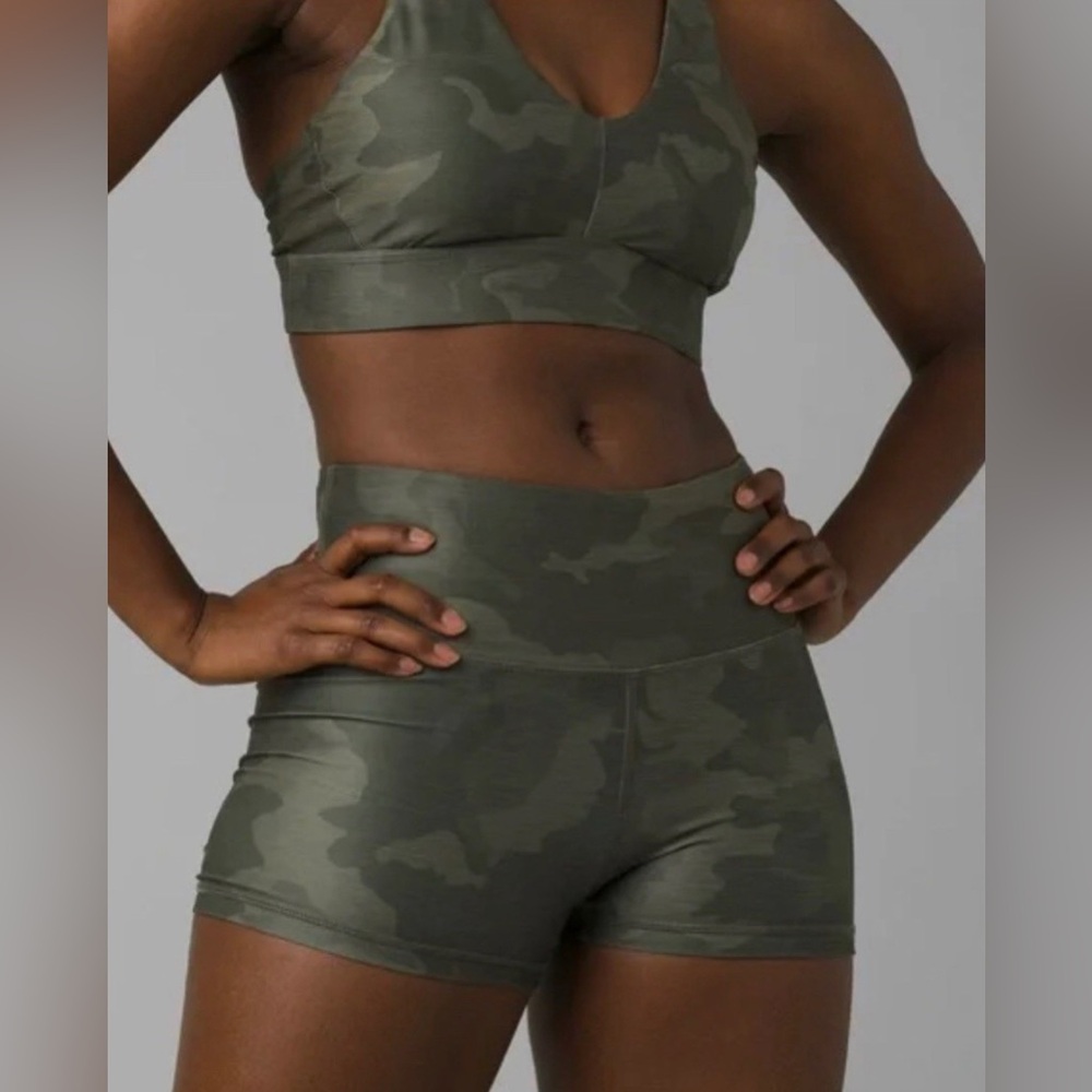 Prana Green Camo Athletic Shorts